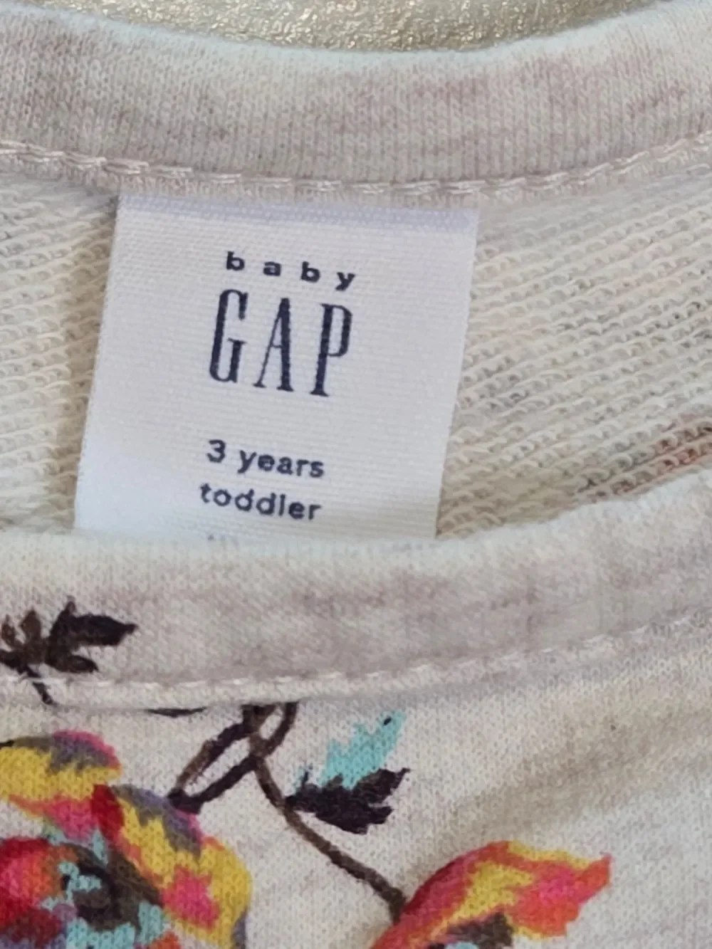 GAP Floral Dress Girls 3T Cozy Long Sleeve Terry Top Mixed Media Navy Skirt